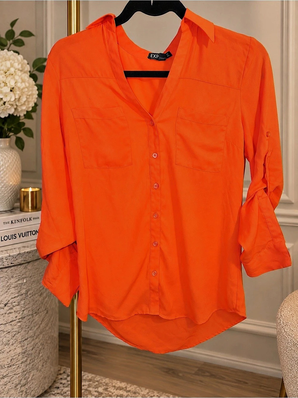 Express Portofino Blouse in Orange Size XS